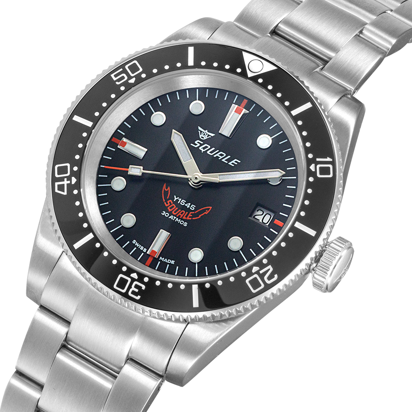 Squale 1545 Threehand Black